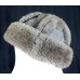 FASHION DESIGNER GRAY 100% SHEARLING SHEEPSKIN FUR ROUND BUCKET HAT CAP One Size  eb-16079469
